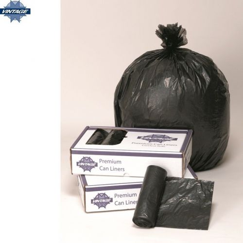 Vintage 38x58 1.5EQ mil Black 60 gallon Low Density Liner