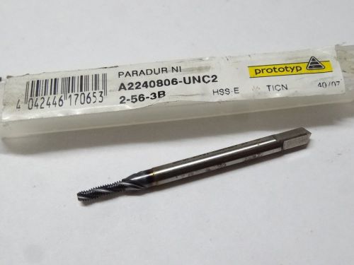 new Prototyp PARADUR-NI #2-56 UNC 3B HSS-E Bottoming Spiral Flute Tap TiCN