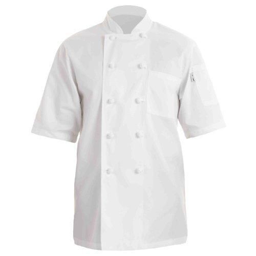 Chef works knss-wht tivoli short sleeve basic chef coat, white, size l new for sale
