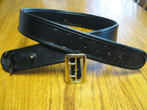 Bianchi SZ 40/44  Sam Browne Duty Belt  Accumold Elite 7960 Plain Black Leather