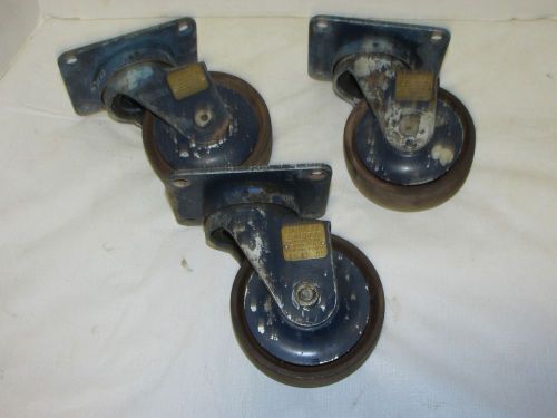 Lot of 3 Darnell Heavy Duty Swivel Casters 1 74 C1 4&#034; Wheels 5 1/2&#034; High LQQK!