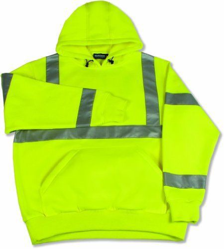 Erb 61541 s376 class 3 pull over safety sweat shirt  lime  large for sale