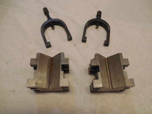 Brown &amp; Sharpe, PAIR OF 750-B V-BLOCKS W/CLAMPS