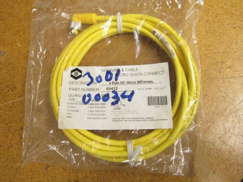 Tpc wire &amp; cable 69412 4 pole dc micro 90 female quick connect cable 250v 4a new for sale