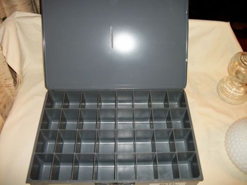 Durham Parts Storage Bin Cabinet 32 hole Organizer Metal With Handle &amp; Lid lot#3