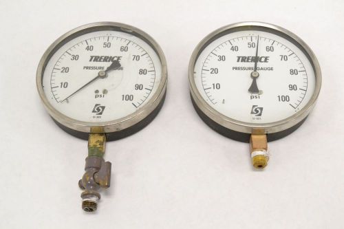 LOT 2 TRERICE 52-2873 PRESSURE GAUGE 5IN FACE 0-100PSI 1/4IN NPT B266211