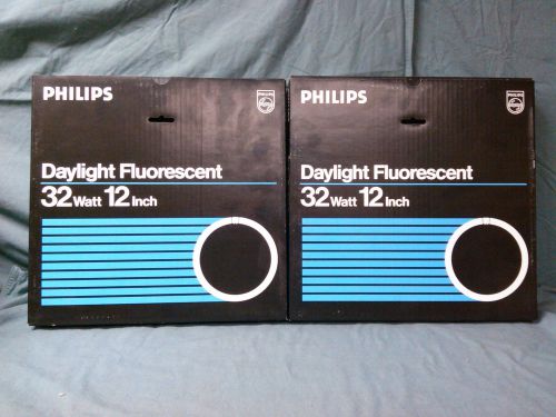 LOT OF (2) NEW PHILIPS  12&#034; FLUORESCENT CIRCLINE DAYLIGHT 32W - FC12T9/D