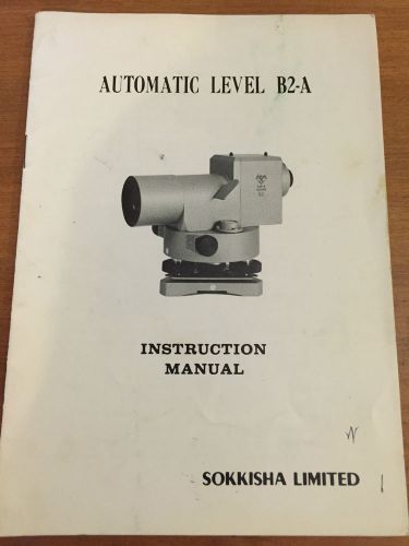 SOKKISHA B2-A LEVEL INSTRUCTION MANUAL SURVEYOR