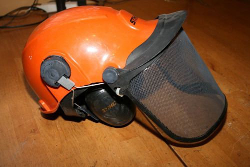 STIHL Safety Hard Hat w/Screen Shield, Ear Muffs  # 6035-1 Chainsaw Helmet