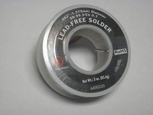 New Radioshack Lead-Free solder .062&#039;&#039;(1.575mm)diameter SN99.3/CU 0.7 6400220