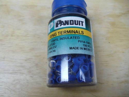 Panduit  vinyl insulated pv14-10r-c  terminal, ring tongue, #10, crimp, blue for sale