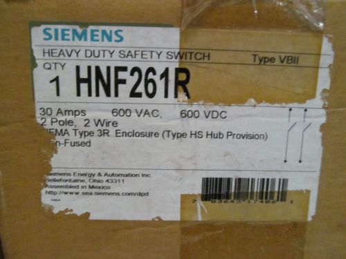 Siemens 30 Amp Disconnect HNF261R Non Fused 600 V 3R Enclosure