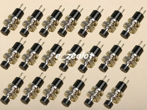 20pcs Mini Push Button Momentary N/O Switch Black color PBS-110