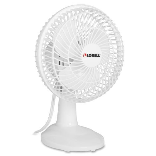 Lorell Desk Fan - 3 Blades - 152.4 mm Diameter - 2 Speed - White - LLR49257