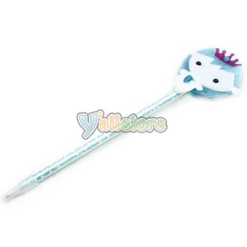 NEW Princess Girl Animal Lovely Cute Cartoon Doll Writing Ballpoint Pen Blue