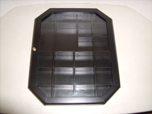 Ebony black wood small display case-22 spaces- wall or table top-14 1/2&#034;x11 1/2 for sale