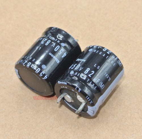 10pcs.NEW Electrolytic capacitor 82uF 450V Eleson