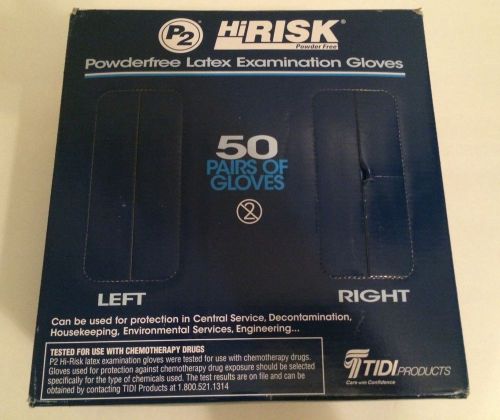 Tidi p2 hirisk powder free powder free latex exam gloves 50 pairs medium new for sale