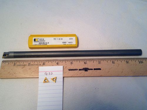 1 NEW CIRCLE 12 MM CARBIDE BORING BAR.  W/ 3 TPGM KENNAMETAL INSERTS {G32 }