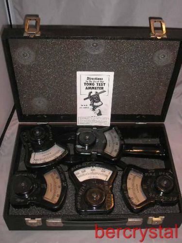 Columbia Electric 5 Range Tong Test Ammeter CC-5 w/ Case &amp; Instruction Booklet