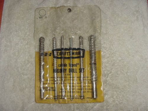 CRAFTSMAN CARBIDE MASONARY DRILL BIT SET  1/4&#034; - 5/8&#034;