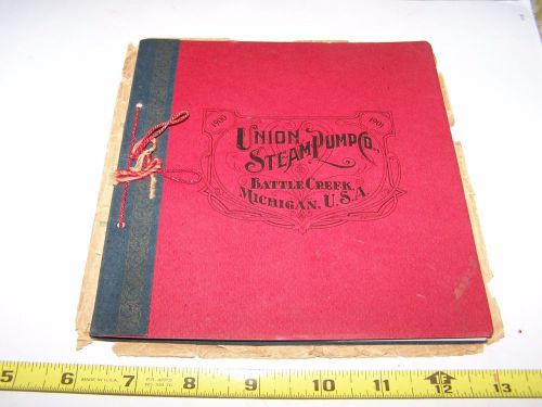 Original 1901 UNION Steam Pump Catalog Compressor Hit Miss Engine Well NICE!!