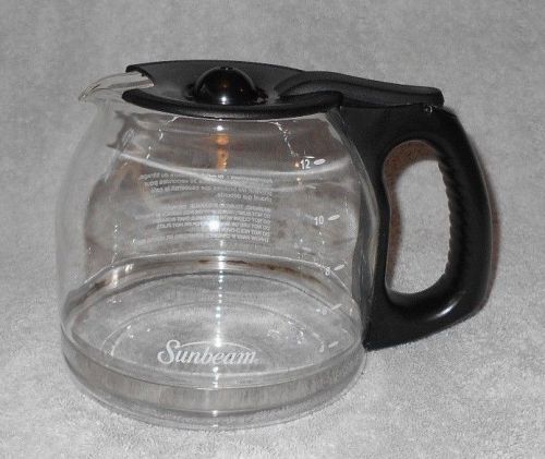 Sunbeam coffee decanter / carafe           12 cup           plastic handle / lid for sale