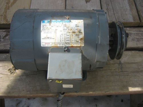 ELECTRIC MOTOR MARATHON 1 HP, 3 PHASE, 1735 RPM, 230/460V fr 145 w/pulley