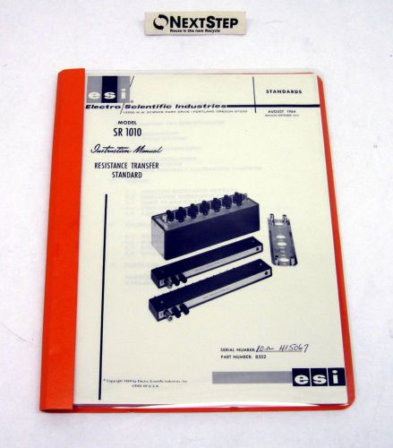 ESI SR1010 Instruction Manual