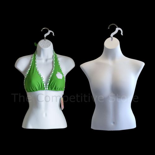 Busty Medium Female Mannequin Torso + Small Size Mannequin Torso - White