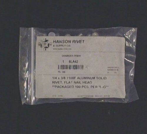 100 Pieces 1100F Aluminum Solid Rivets by Hanson Rivet &amp; Supply