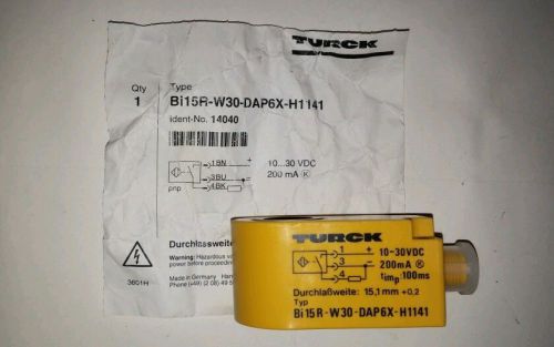 TURCK BI15R-W30-DAP6X-H1141 PROXIMITY RING SENSOR 10-30VDC 200MA, NEW