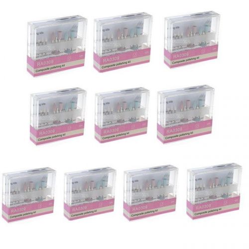 10 kits dental diamond burs composite polishing used for low-speed ra-0309 for sale