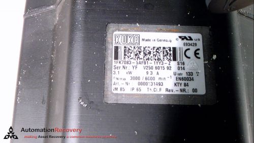 KUKA 1FK7083-5AF81-1YY3-Z 3PHASE   SERVO MOTOR    ALT# 00-131-493