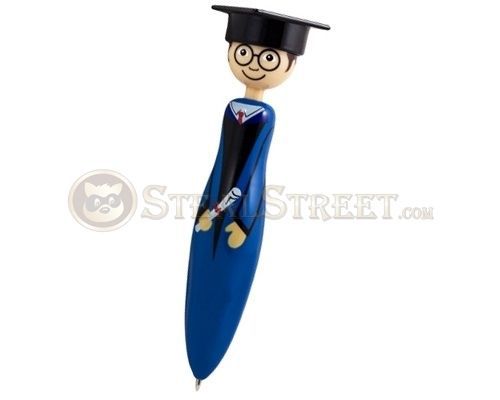 NEW Retractable Office School Supply Ballpoint Pen &#034;&#034;The Graduates, Boy&#034;&#034; - Blue
