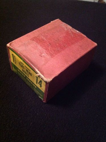 Vintage National Lock Company Rockford Illinois Brass Flat Head Wood Screws Box