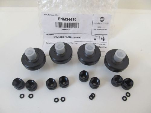 NEW 4 PCS MARKEM IMAJE ENM34410 MOULDED FILTER W NUTS &amp; O-RINGS