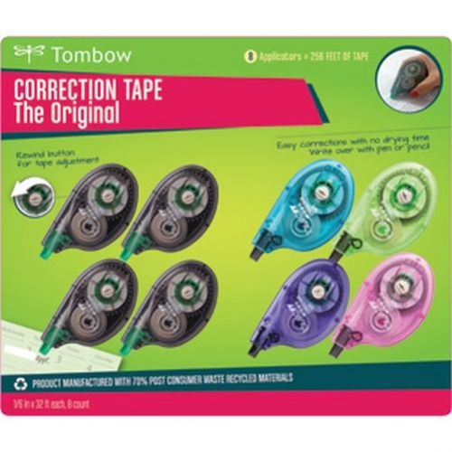 Tombow Mono The Original Correction Tape w/ Rewind Button 8 PK White 1/6&#034; x 32&#034;