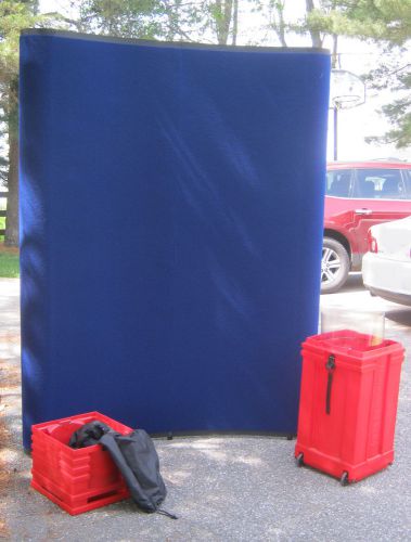 Nomadic Trade Show Pop Up Display, Struts, Blue Fabric, Case, Brush, Instruction