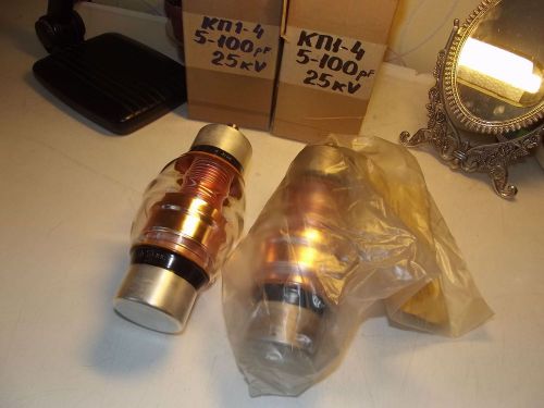 2 X KP1-4  5-100pF 25kV VACUUM VARIABLE CAPACITORS. PCS 2. NEW.