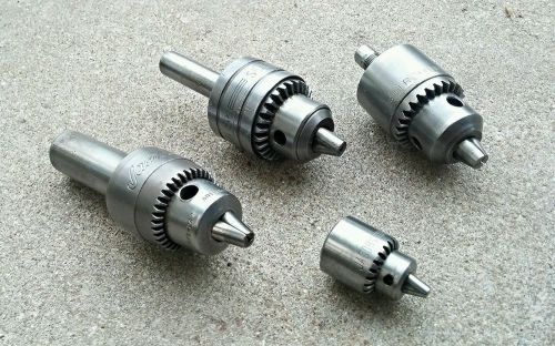 (4)VINTAGE MISC. MACHINIST DRILL CHUCKS- JACOBS, ROHM USA, SEARS