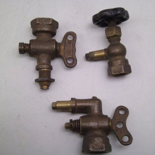 Lot Of 3! VINTAGE Heavy Duty Brass Shut-Off Valve Steampunk Steam Gas Air DM