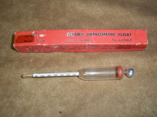 Vintage Adams Squibb Urinometer Float  No. A-2740 Lab Glass Supplies USA