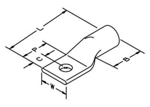 3M (30015) Copper One Hole Lug 30015, up to 35 kV, 6 AWG