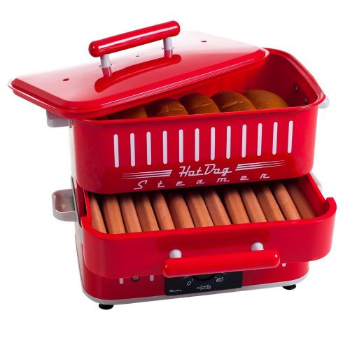 Retro HotDog Steamer Grill Bun Warmer Red CuiZen ST1412 cart machine cooker unit