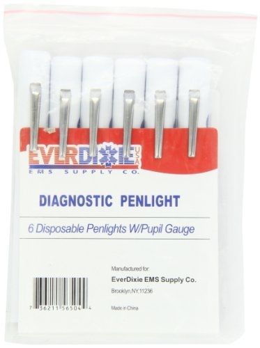 Dixie ems disposable penlight with pupil gauge, 6 count for sale