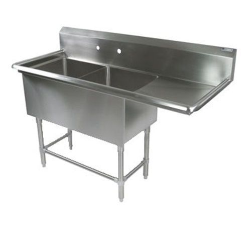 John Boos 42PB18-1D18R Two (2) Compartment Sink (2) 18&#034;W x 18&#034; x 12&#034; (1) 18&#034;...