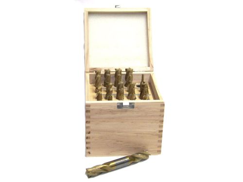 20 pc Tin Coated Double End Mill Set 2&amp;4 Flutes M2 Titanium nitride-coated HSS