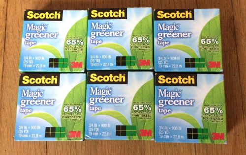 NEW Scotch Magic Greener Tape, 3/4 x 900 in (25 YD), 6 Rolls