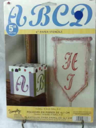 SIMPLY 5&#034; Paper Alphabet Stencils A-Z  Arts &amp; Crafts NIP Free Shipping!